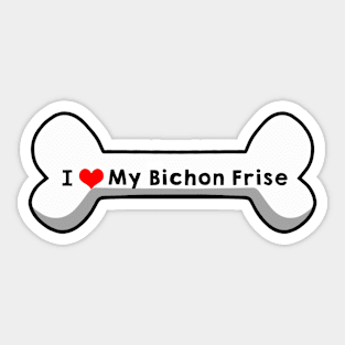 I Love My Bichon Frise Sticker